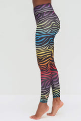 Yoga-Leggings Ganga 7/8 zebra - rainbow - YOGISHOP