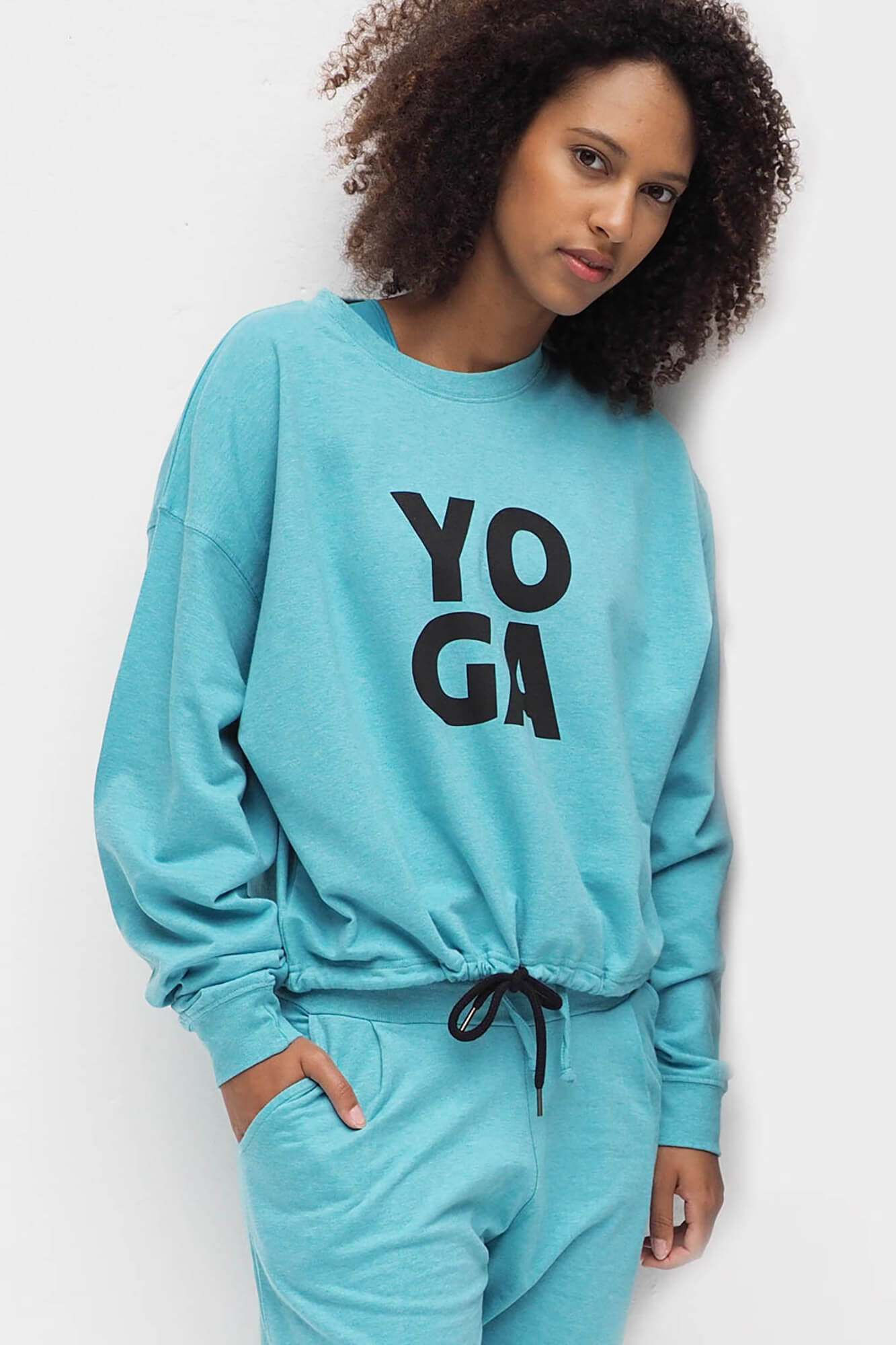 Garuda Sweatshirt - turquoise marl - YOGISHOP