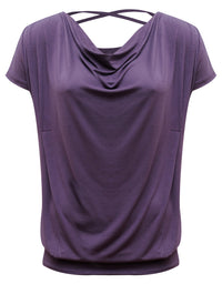 Yoga-Shirt flowing batwing "ala" – elderberry - YOGISHOP