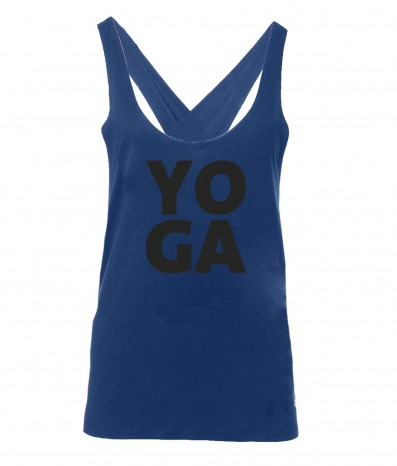 Yoga tank top "Aja Yoga" - blue L