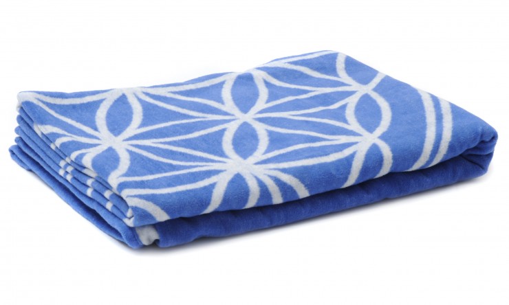 Cotton Blanket Flower of Life - blue 