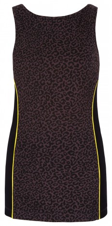 Yoga tank top with bra - leopard 
