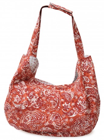 Yoga bag yogibag® active - maxi big - cotton - art collection paisley orange-red