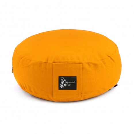 Meditation cushion - round saffron