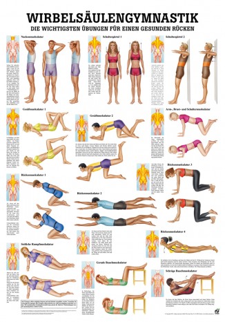 Spinal gymnastics Instruction board 70cm x 100cm