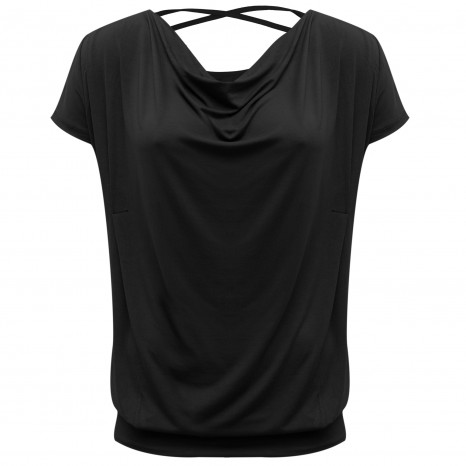 Yoga shirt flowing batwing "ala" - black XL
