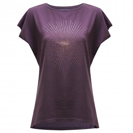 Yoga-T-Shirt Batwing „sunray“ - berry/copper S