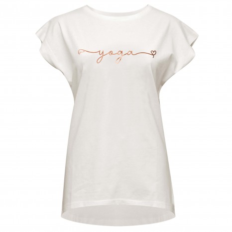 Yoga-T-Shirt Batwing „yoga“ - ivory/copper M