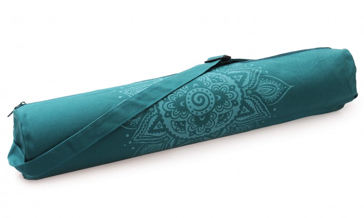 Yoga bag yogibag® basic - zip - cotton - art collection - 86 cm - spiral mandala - petrol 