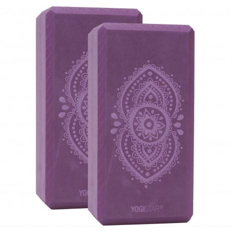 Yoga block yogiblock® basic - art collection - ajna chakra - aubergine - set of 2 